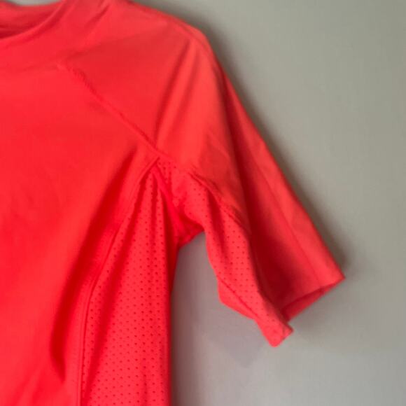 Athleta Neon Orange 1/4 Zip 1/4 Sleeve Top Size Small - Picture 10 of 12